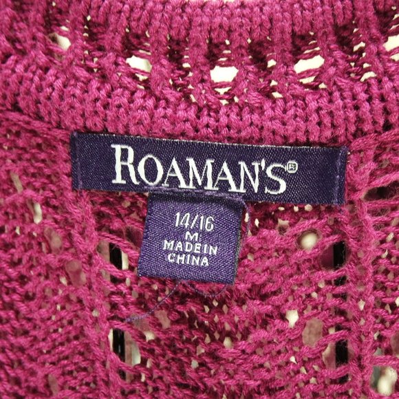 ROMAN'S Pink Long Sleeve Accent Bottom Sweater Tunic 14/16 M - Picture 8 of 10